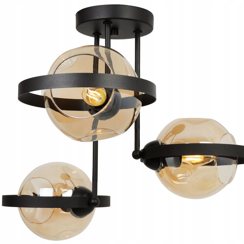 Lampa sufitowa wisząca Ring Rio modern 3xE27 abażur kule miodowe Light Home LH