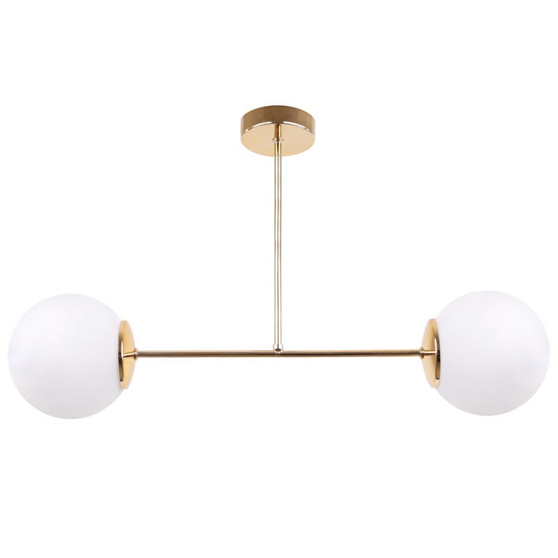 Lampa sufitowa wisząca Siena modern 2xE14 abażur kula złota/biała Light Home LH