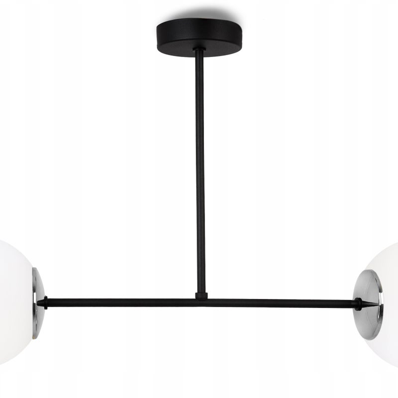 Lampa sufitowa wisząca Palermo modern 2xE27 abażur kula srebrna/biała Light Home LH