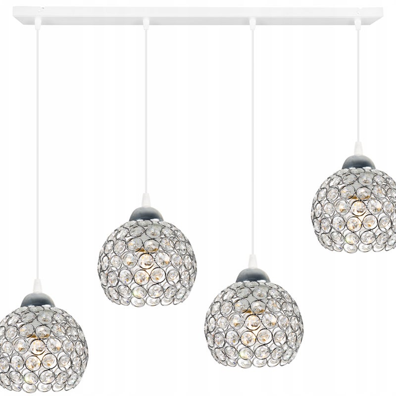 Lampa sufitowa wisząca modern Crystal 4xE27 klosz kula kryształowa transparentna Light Home LH