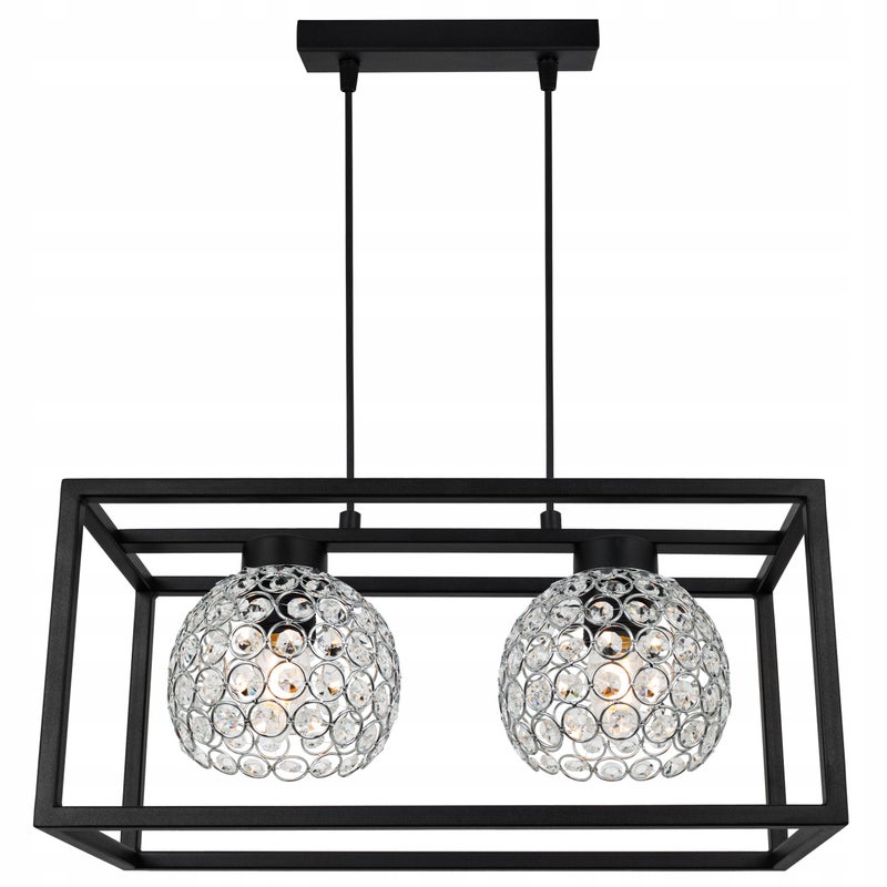Lampa sufitowa wisząca Crystal Cage modern 2xE27 abażur kule kryształowe transparentne Light Home LH