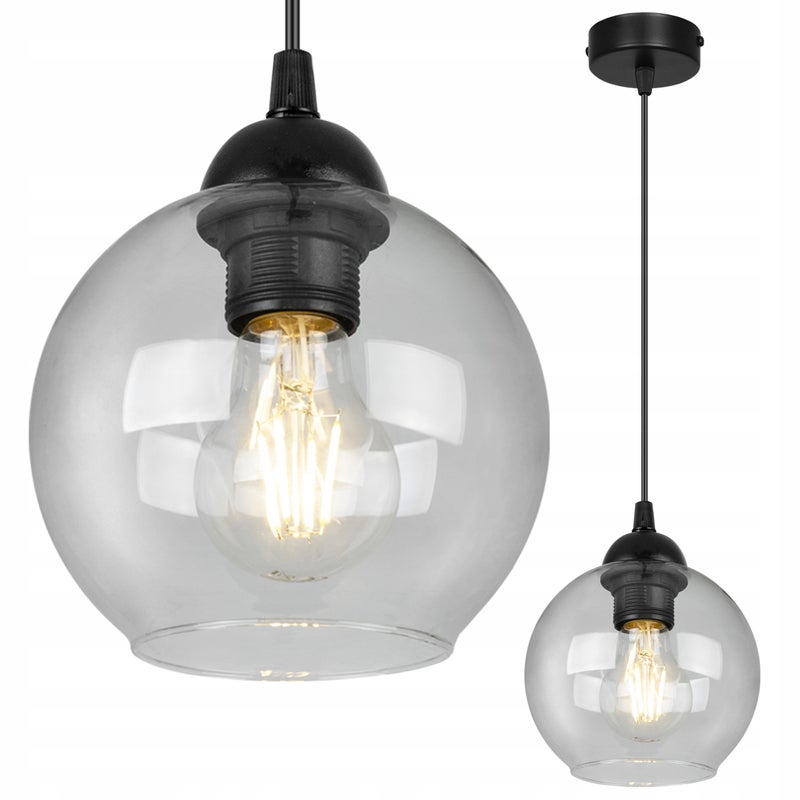 Lampa sufitowa wisząca Haga classy 1xE27 abażur kula transparentna Light Home LH