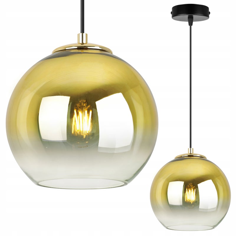 Lampa sufitowa wisząca Beren Gold modern 1xE27 20cm abażur kula złota Light Home LH