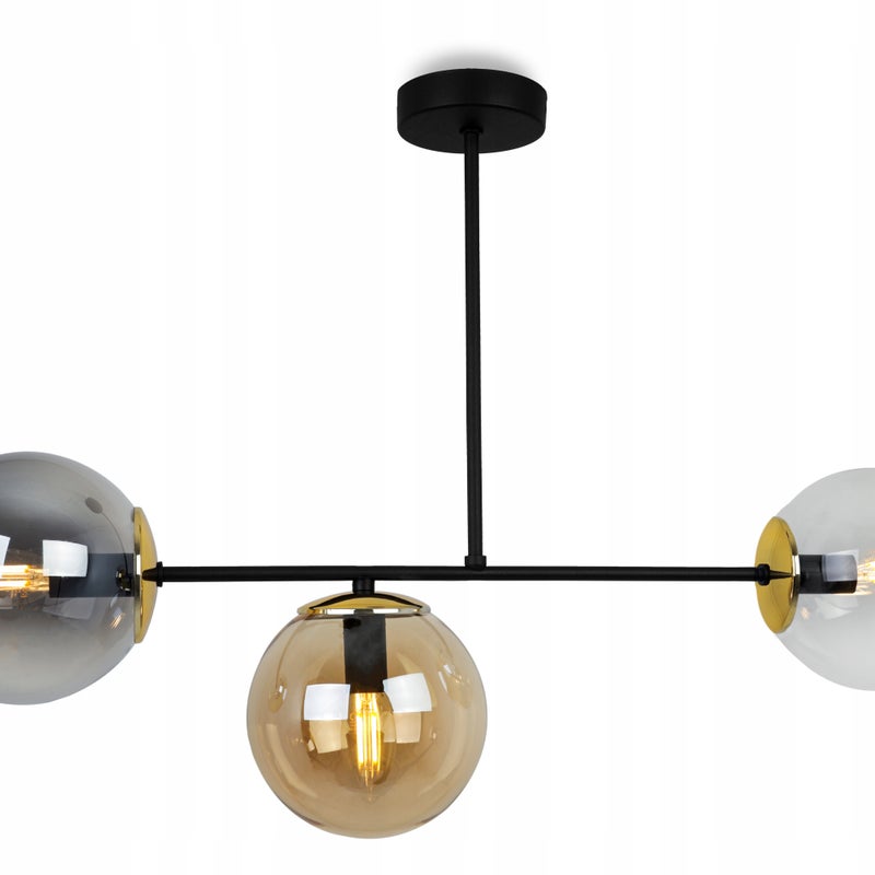 Lampa sufitowa wisząca Tuluza elegance 3xE27 abażur kule różnokolorowe/złote Light Home LH