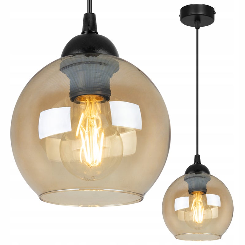 Lampa sufitowa wisząca Haga classy 1xE27 abażur kula miodowa Light Home LH