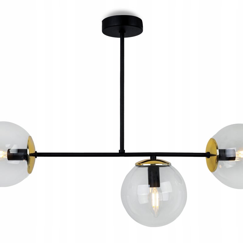 Lampa sufitowa wisząca Tuluza elegance 3xE27 abażur kule transparentne/złote Light Home LH