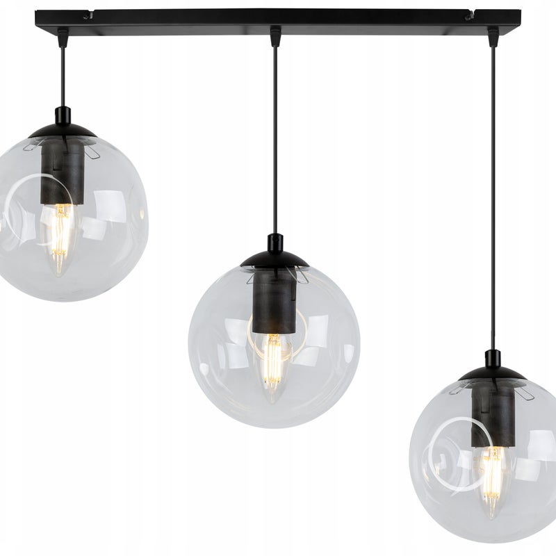 Lampa sufitowa wisząca Monako modern 3xE27 abażur kula transparentna Light Home LH
