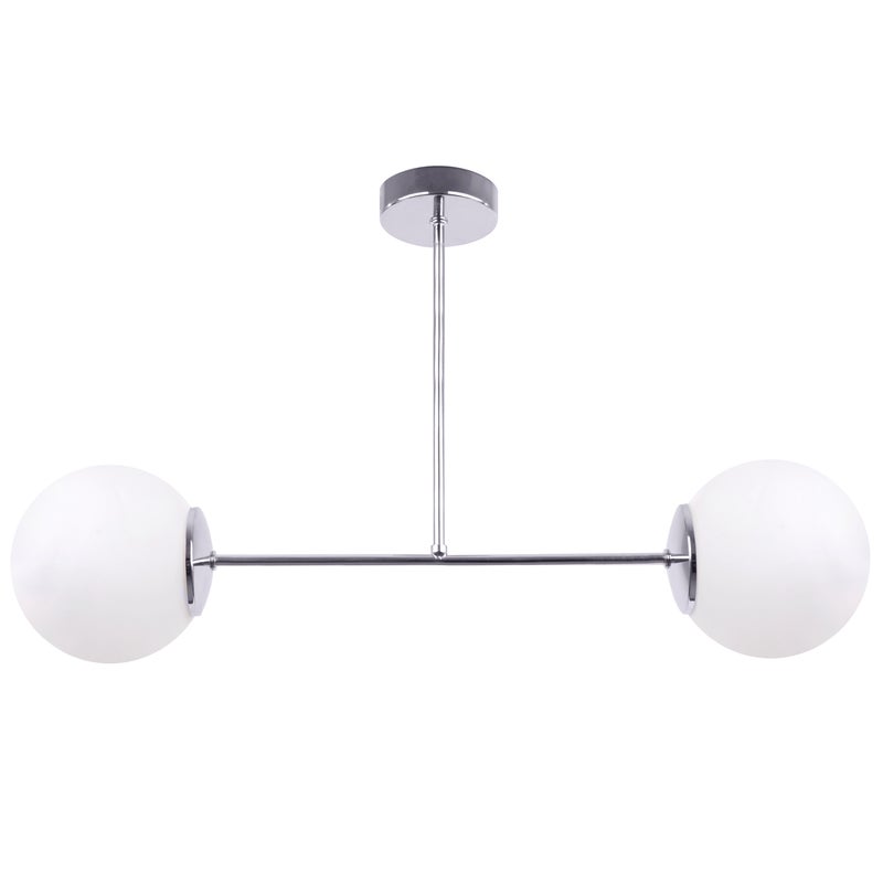Lampa sufitowa wisząca Siena modern 2xE14 abażur kula srebrna/biała Light Home LH