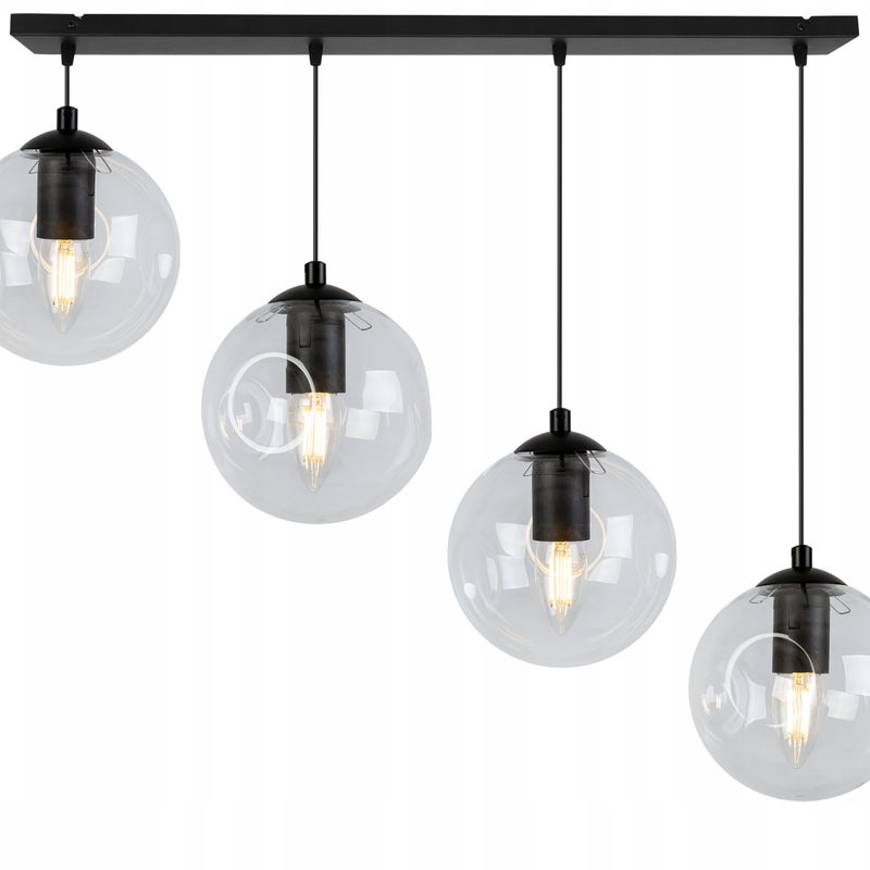 Lampa sufitowa wisząca Monako modern 4xE27 abażur kula transparentna Light Home LH