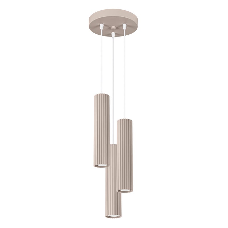 Lampa wisząca KARBON taupe 3 x GU10 x 10W wym: 108 x 19,5 x 19,5 cm Sollux Lighting