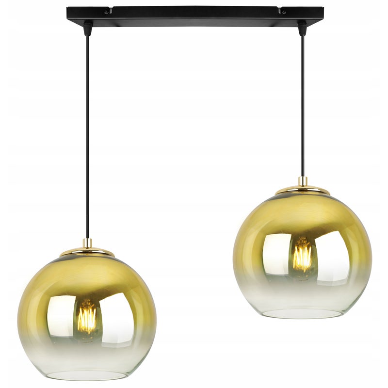 Lampa sufitowa wisząca Beren Gold modern 2xE27 20cm abażur kula złota Light Home LH