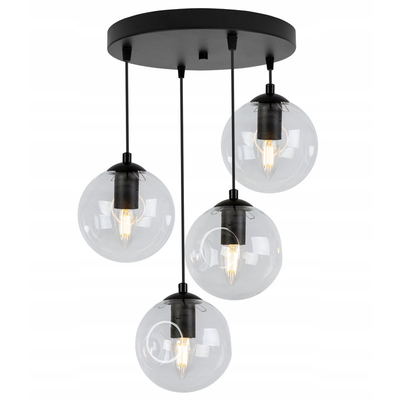 Lampa sufitowa wisząca Monako boho 4xE27 abażur kula transparentna Light Home LH