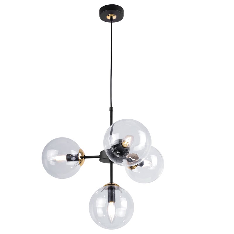 Lampa sufitowa wisząca Imperia modern 4xE14 abażur kula złota/transparentna Light Home LH