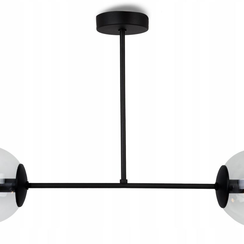 Lampa sufitowa wisząca Tuluza elegance 2xE27 abażur kule transparentne/czarne Light Home LH