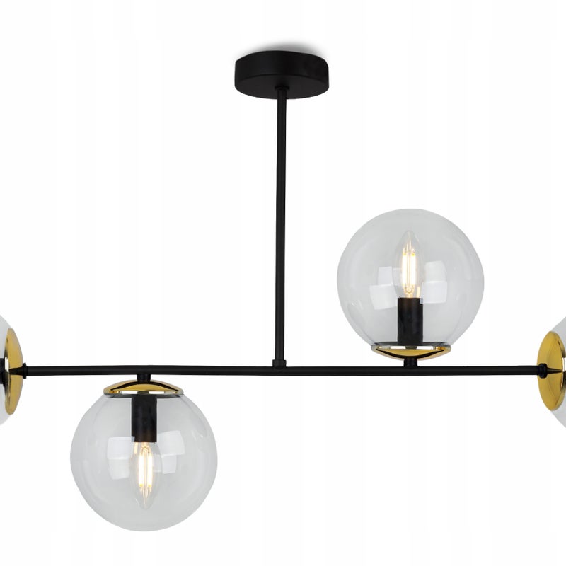 Lampa sufitowa wisząca Tuluza elegance 4xE27 abażur kule transparentne/złote Light Home LH