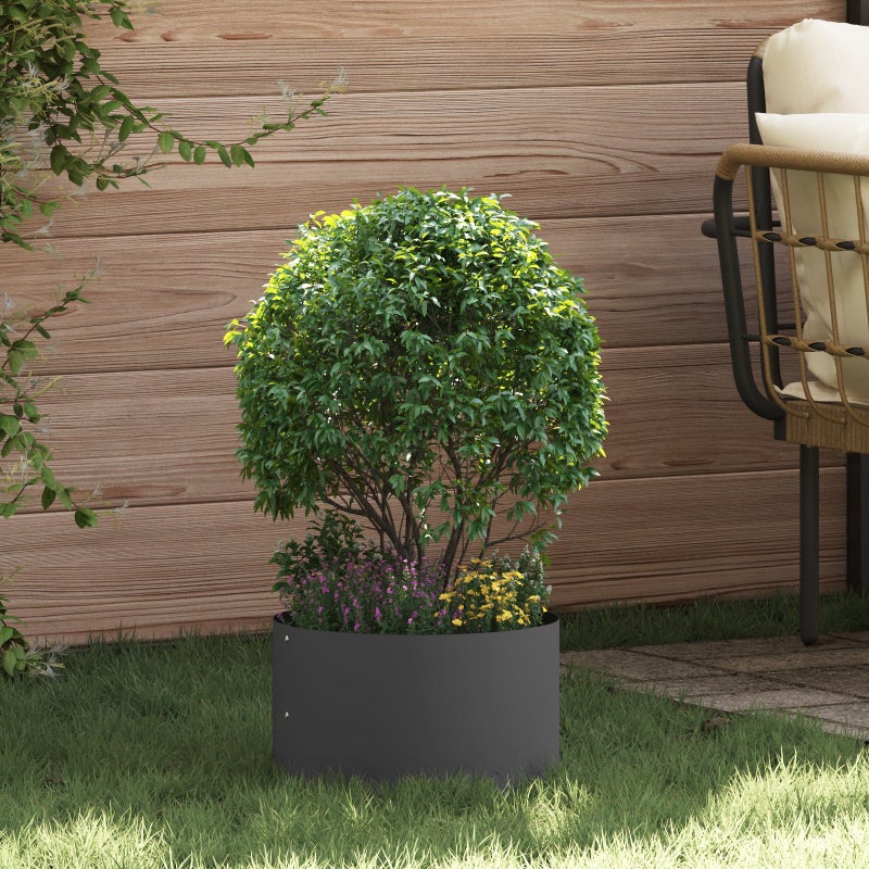vidaXL Pierścień doniczki 5 pcs Czarny 30 x 30 x 20 cm Stal zimnogięta