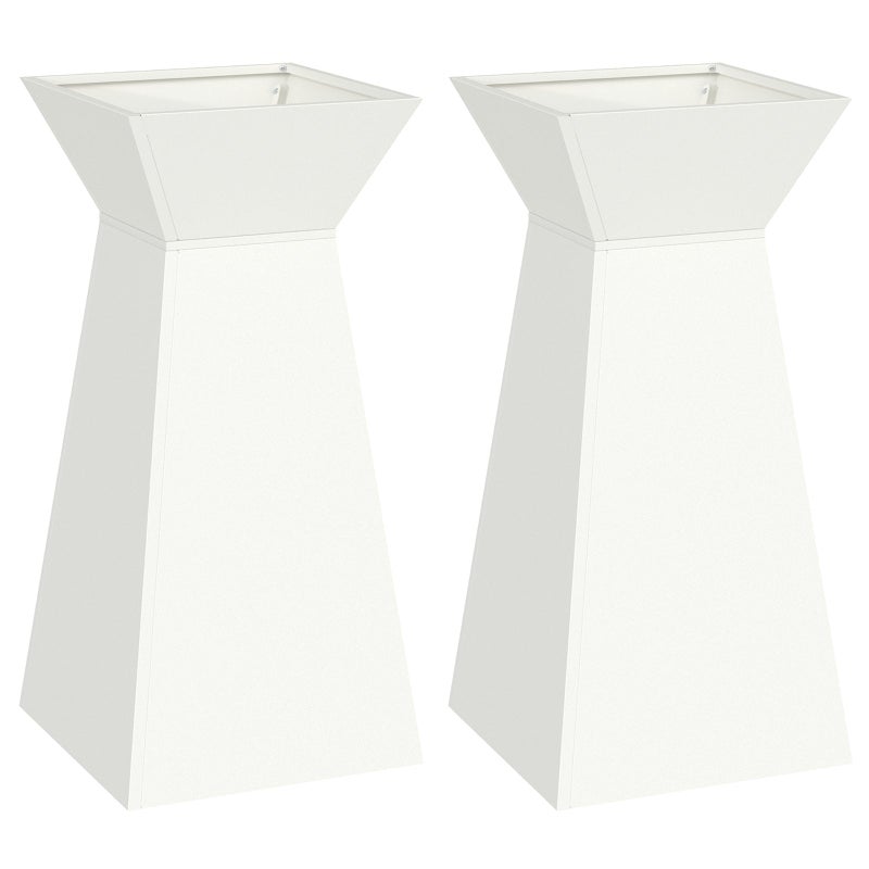 vidaXL Donica słupowa 2 pcs Biały 35 x 35 x 73 cm