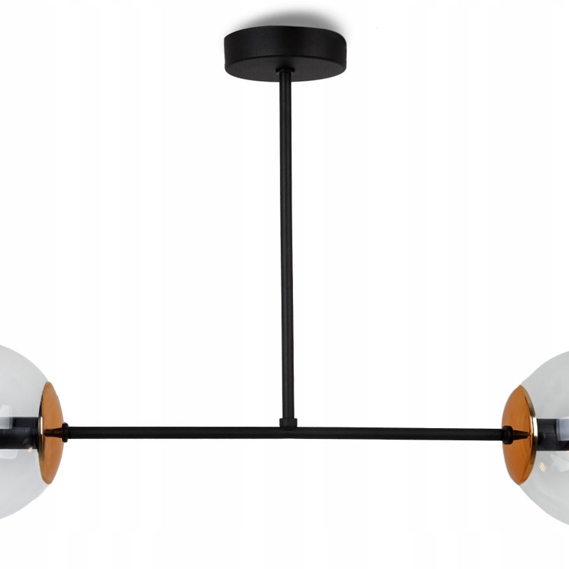 Lampa sufitowa wisząca Tuluza elegance 2xE27 abażur kule transparentne/miedziane Light Home LH