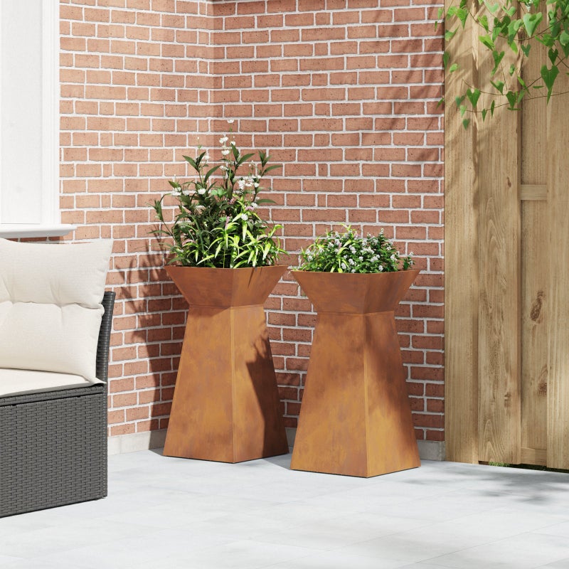 vidaXL Donica słupowa 2 pcs Srebrny 35 x 35 x 73 cm