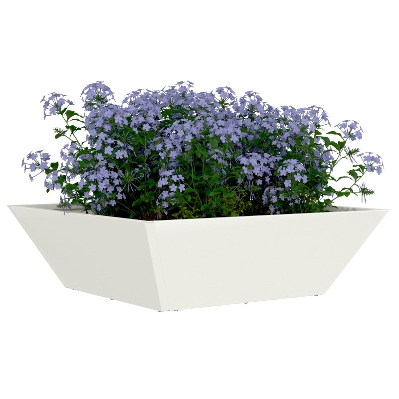 vidaXL Doniczka ogrodowa Biały 50 x 50 x 15 cm Stal zimnogięta