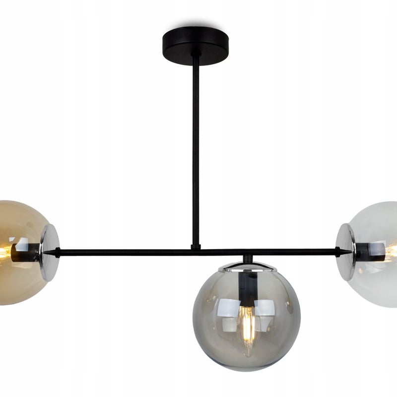 Lampa sufitowa wisząca Tuluza elegance 3xE27 abażur kule różnokolorowe/srebrne Light Home LH