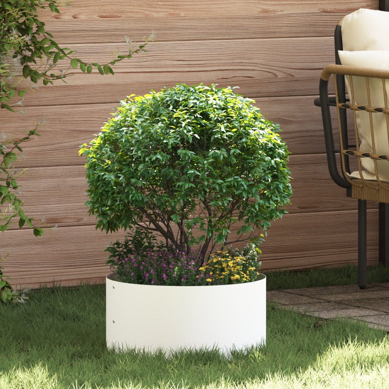 vidaXL Pierścień doniczki 5 pcs Biały 40 x 40 x 20 cm Stal zimnogięta