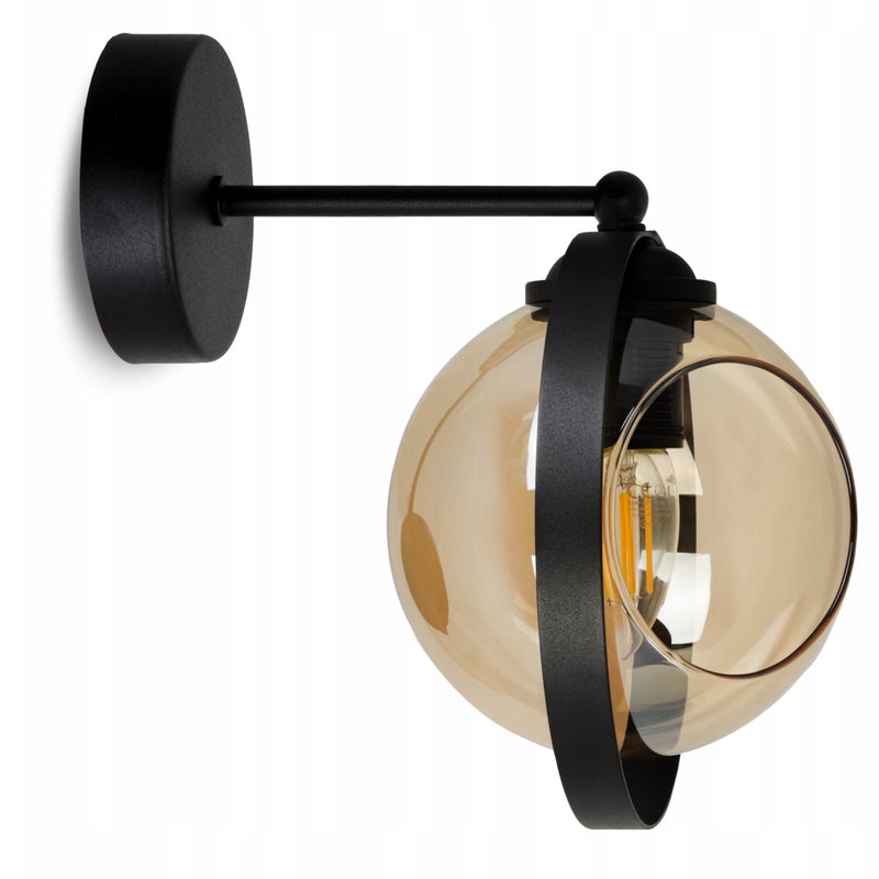 Lampa kinkiet ścienny Ring modern 1xE27 klosz kula miodowy Light Home LH