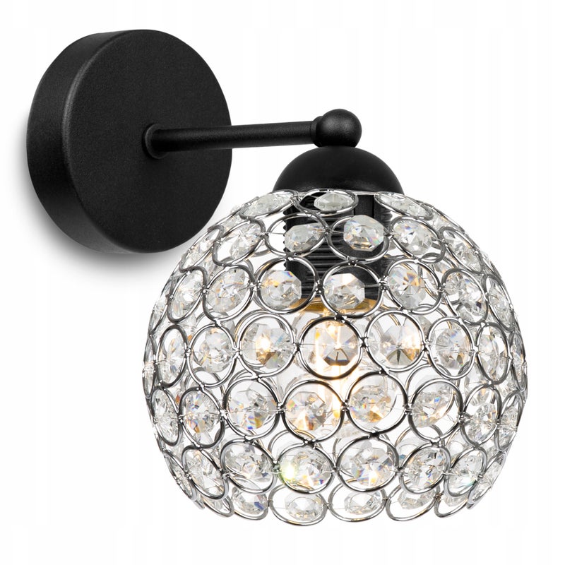 Lampa kinkiet ścienny Crystal boho 1xE27 klosz kula kryształowa transparentna Light Home LH