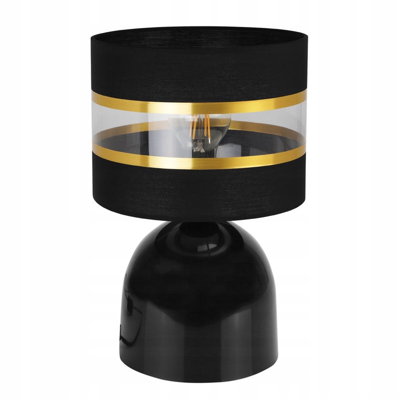Lampa nocna stołowa Elegance Gold Neli 1xE27 klosz walec czarny 20cm Light Home LH