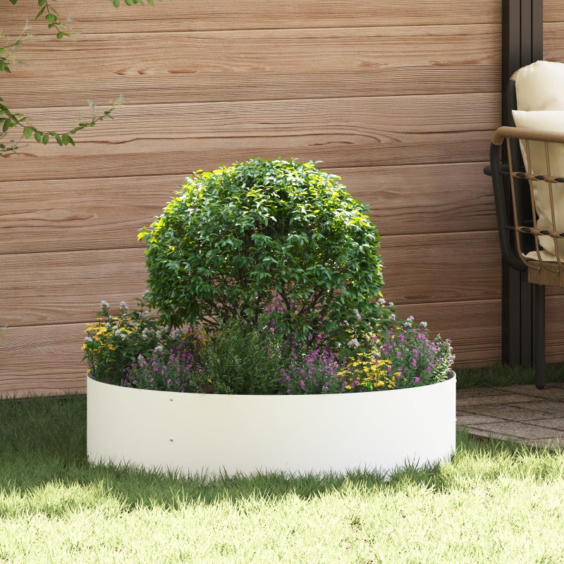 vidaXL Pierścień doniczki 5 pcs Biały 80 x 80 x 20 cm Stal zimnogięta
