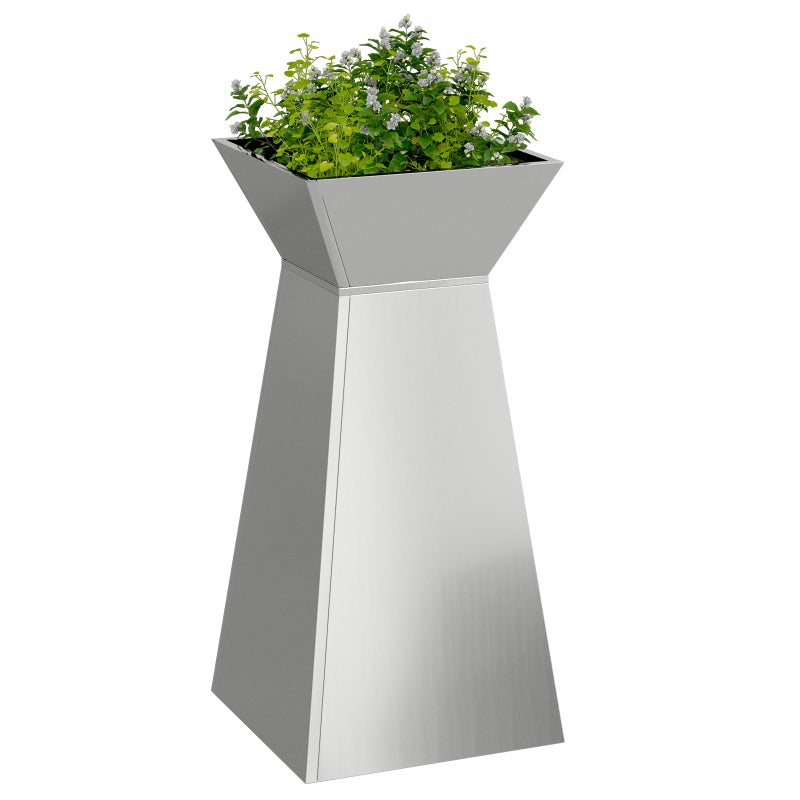 vidaXL Donica słupowa 2 pcs Srebrny 35 x 35 x 73 cm
