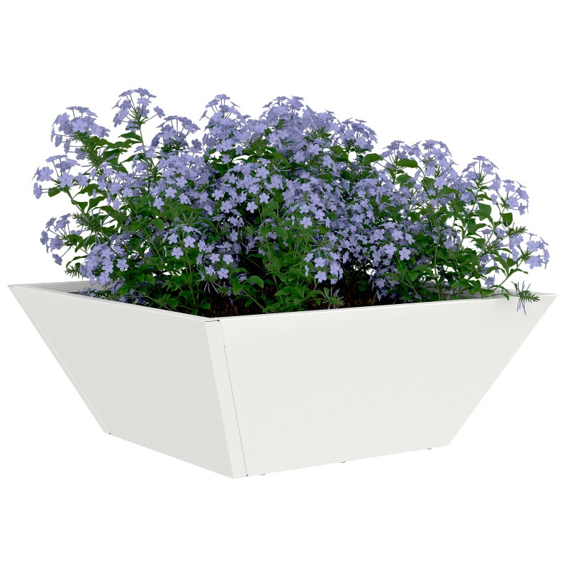vidaXL Doniczka ogrodowa 5 pcs Biały 40 x 40 x 15 cm Stal zimnogięta