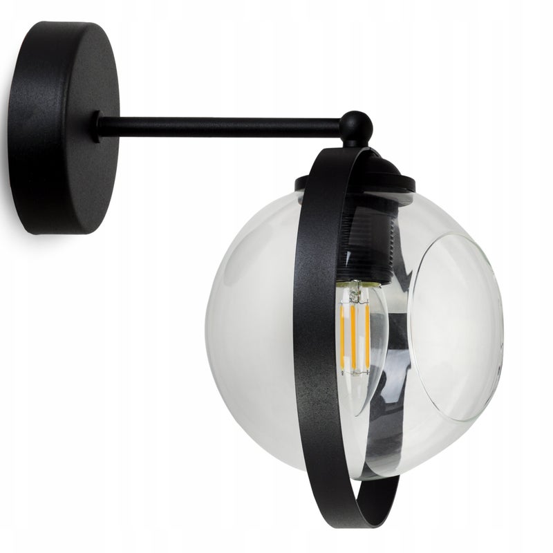 Lampa kinkiet ścienny Ring modern 1xE27 klosz kula transparentny Light Home LH