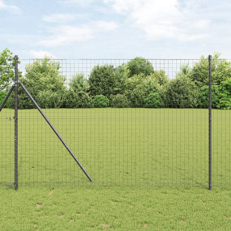 Słupek ogrodzeniowy. 13 pcs Szary Stal vidaXL