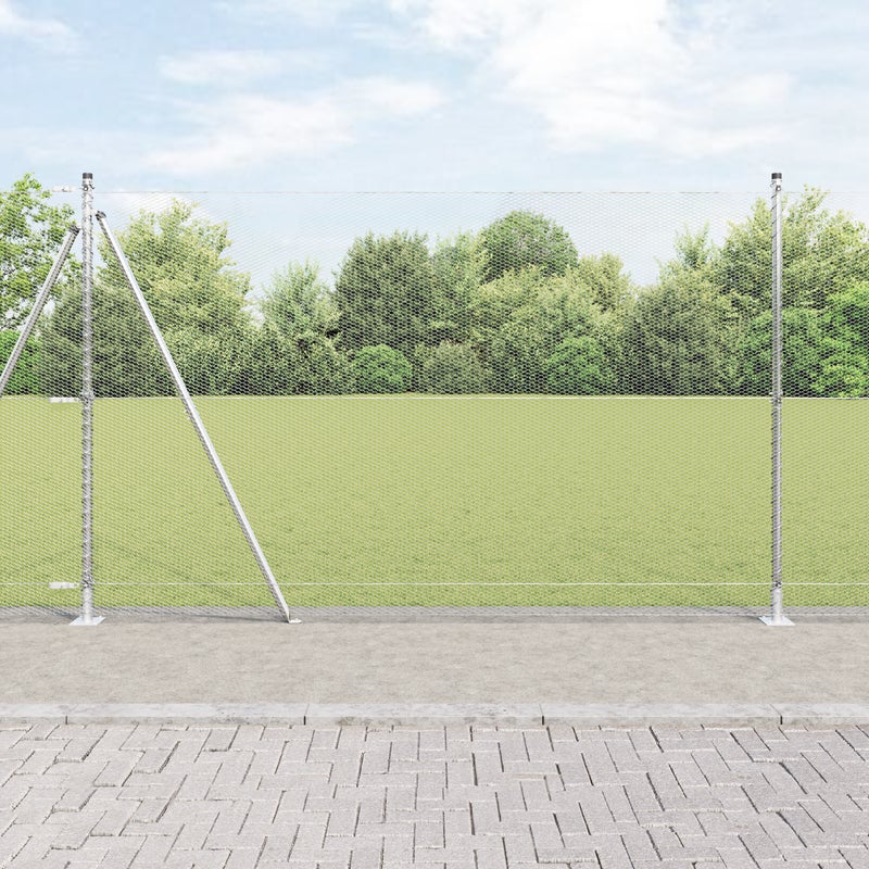 Słupek ogrodzeniowy. Srebrny 50 x 1,6 m (12 mm siatka) Stal vidaXL