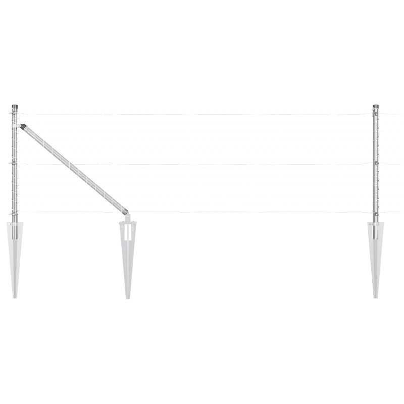 Słupek ogrodzeniowy. 7 pcs Srebrny Stal vidaXL