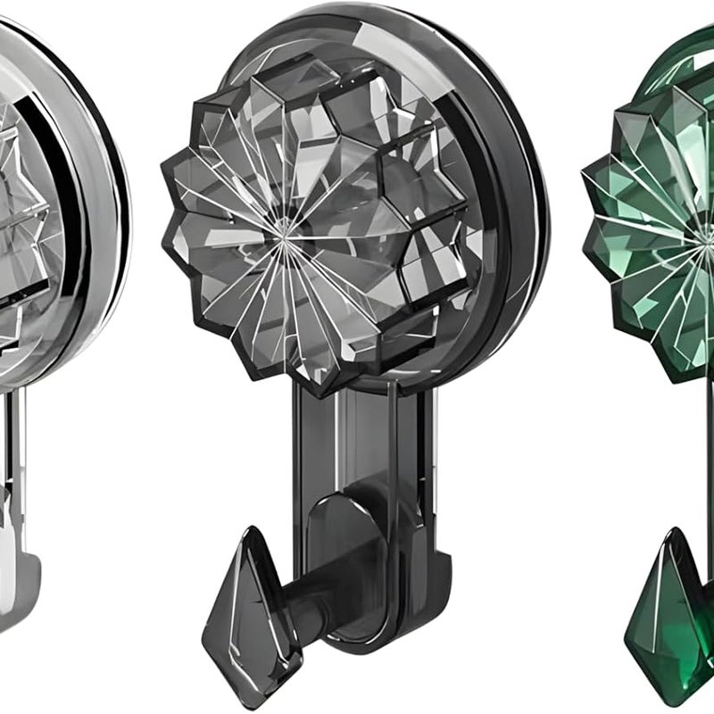 Haczyki prysznicowe z przyssawkami, samoprzylepne haczyki na ręczniki, nie wymagają wiercenia, do zawieszenia w łazience lub kuchni (opakowanie 3 szt