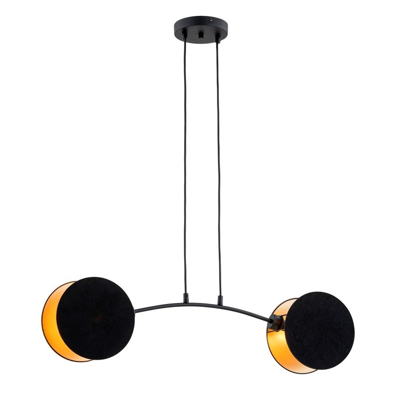 Lampa sufitowa wisząca Motif złoto-czarna 2xE27x15W wym: 100 x 82 x 11 cm tkanina Emibig