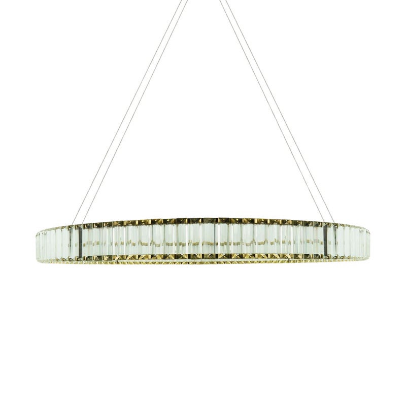 Lampa wisząca Aurora złoto-przezroczysta LED 32W 3000K 3100lm ring wym: 150 x 80 x 80 cm metal IdeaLED