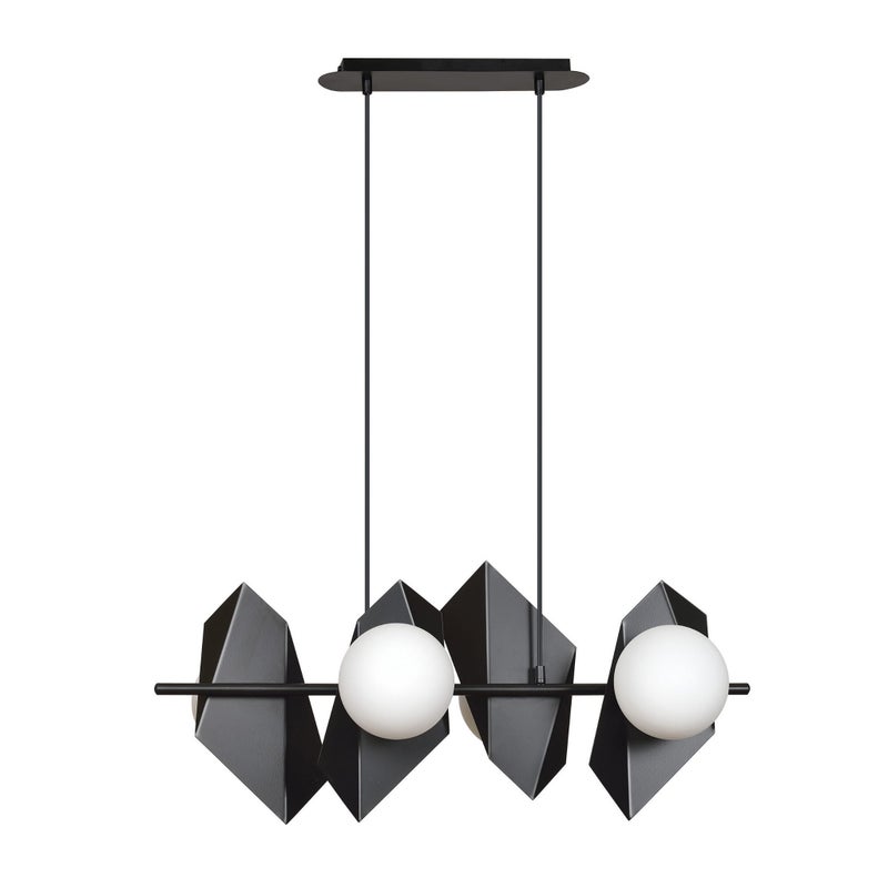 Lampa wisząca Drifton czarno-biała 4xE14x10W nowoczesny wym: 100 x 90 cm szkło Emibig