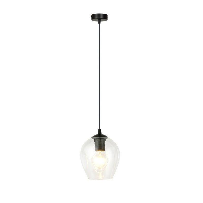 Lampa sufitowa Istar czarno-przezroczysta 1xE27x15W wym: 100 x 14 x 14 cm szkło Emibig