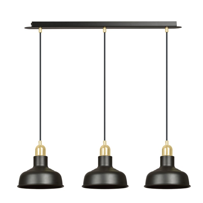 Lampa wisząca Ibor czarno-złota 3xE27x15W wym: 100 x 72 x 21 cm metal Emibig