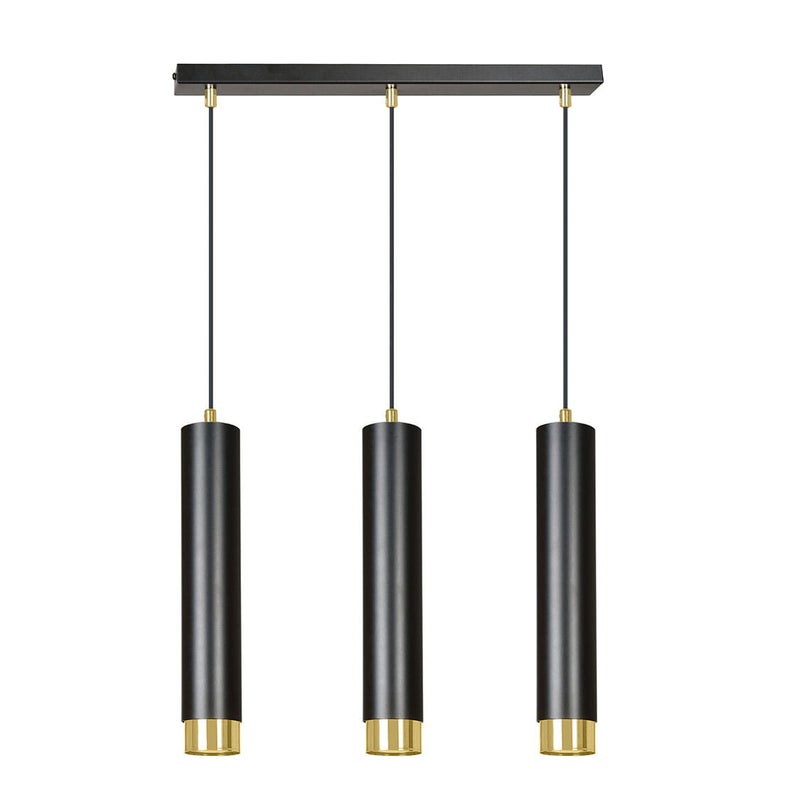 Lampa wisząca Kibo czarna-złoto 3xGU10x10W wym: 100 x 45 x 8 cm metal Emibig