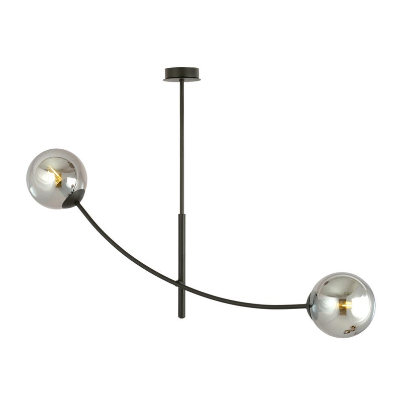 Lampa wisząca Hunter czarna-chromowana 2xE14x10W wym: 60 x 83 cm szkło Emibig