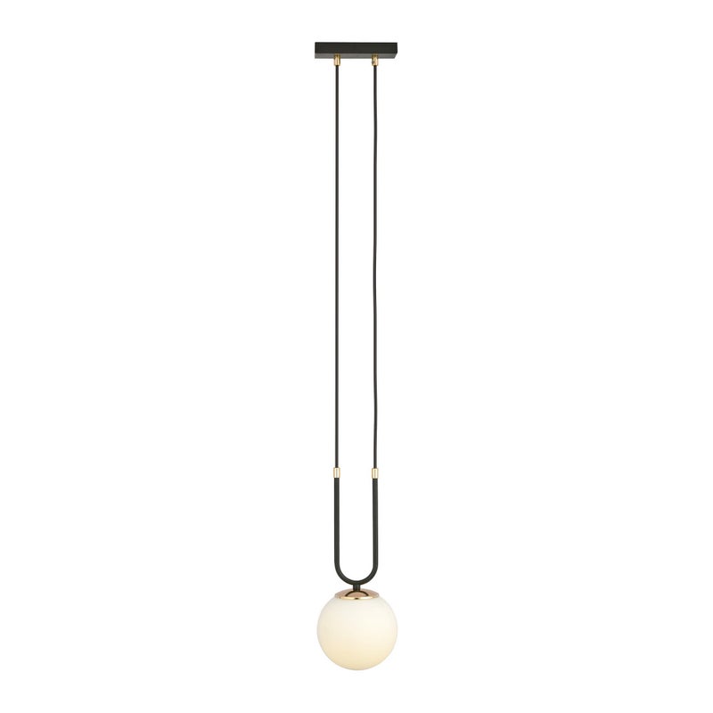 Lampa wisząca Glam czarno-biała-złota 1xE14x10W punktowa wym: 115 x 15 x 15 cm szkło Emibig