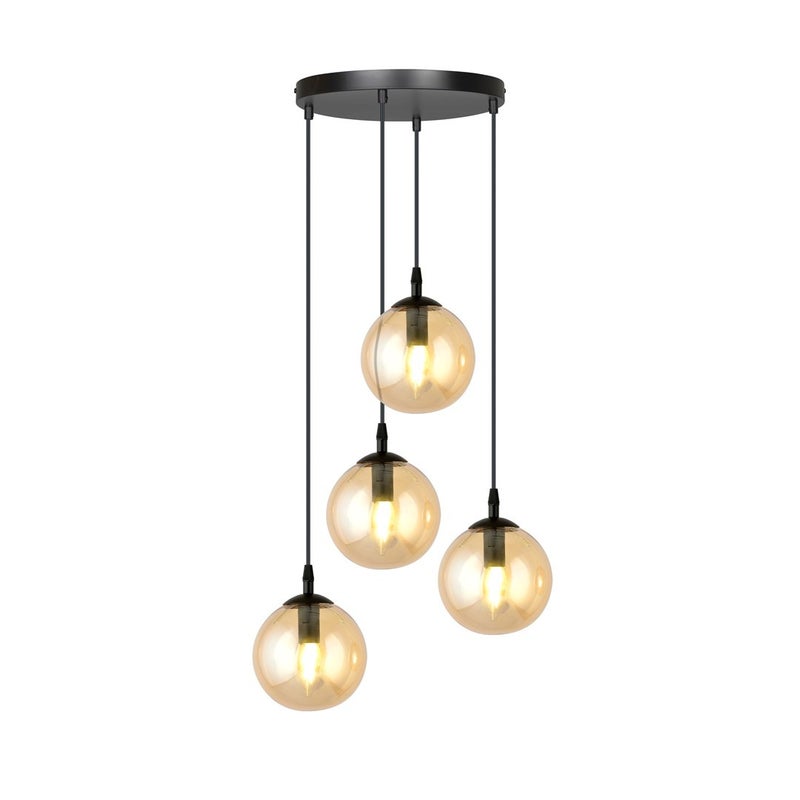 Lampa wisząca Cosmo czarno-miodowy 4xE14x10W szklane kule wym: 100 x 40 x 40 cm szkło Emibig
