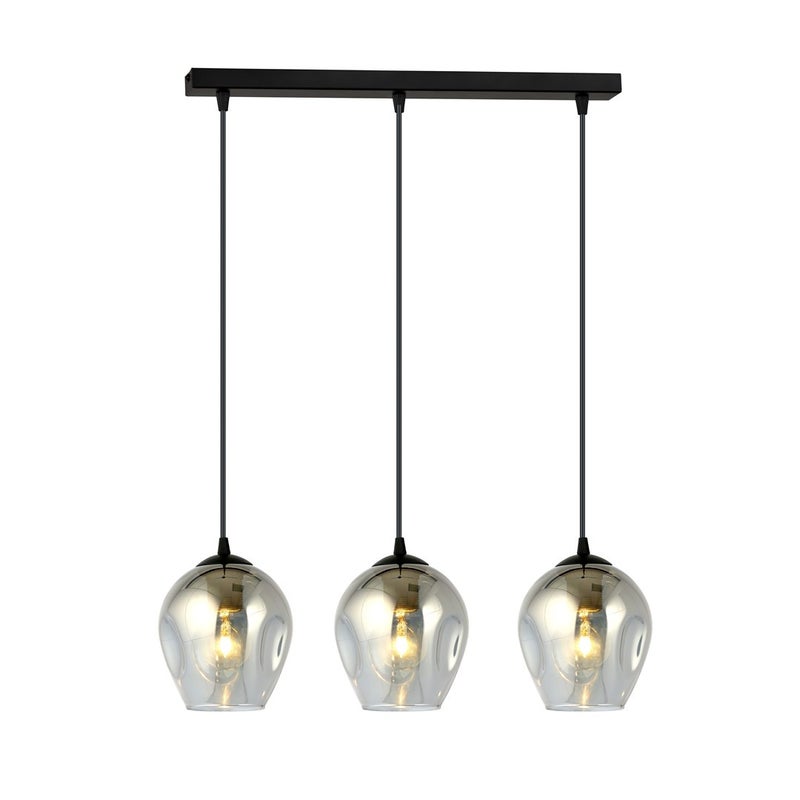 Lampa wisząca Istar czarna 3xE27x40W wym: 100 x 70 cm szkło Emibig