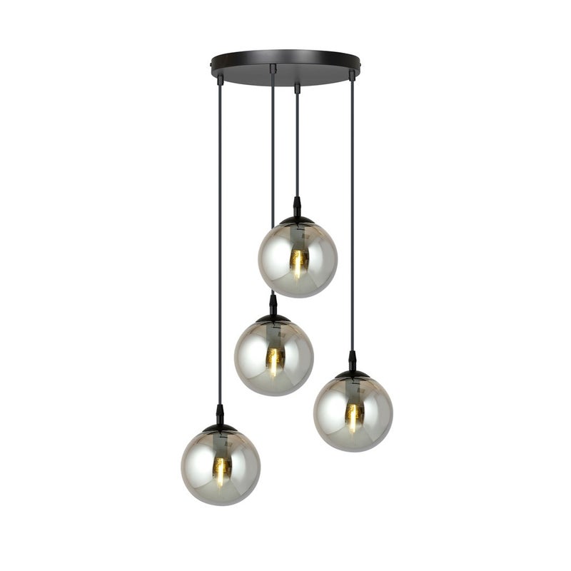 Lampa wisząca Cosmo czarna-grafit 4xE14x10W wym: 100 x 40 x 40 cm szkło Emibig