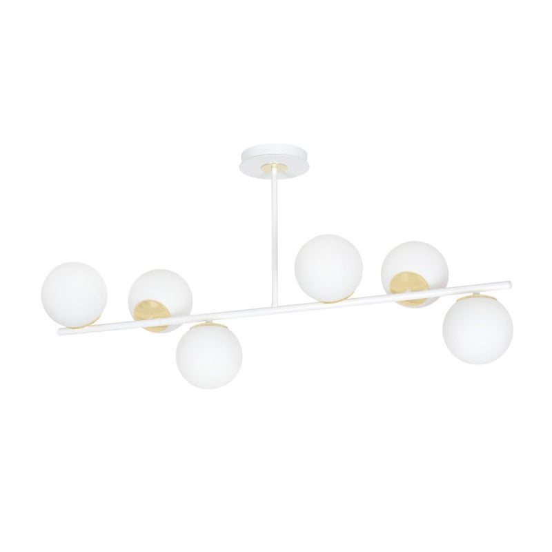 Lampa wisząca Floki biała 6xE14x40W wym: 51 x 80 cm szkło Emibig