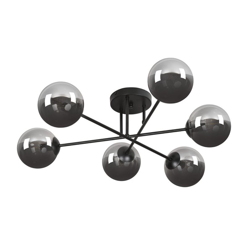 Lampa wisząca Brendi czarna-grafitowa 6xE14x40W wym: 26 x 93 cm metal Emibig